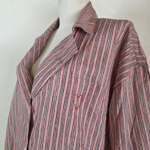 NWT $225 RHODE BERTO PAJAMA TOP IN PINK BORA STRIPES SIZE M - Picture 3 of 7